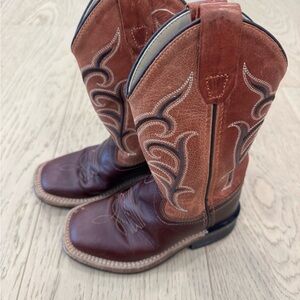 Old West Kids Boots in Brown and Tan